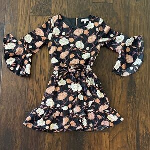 GB Girls Black and Pink Floral Dress